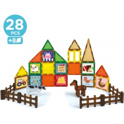 Educa - Magnetics Ecofarm | Juego Educativo de construcción 3D magnético con 28 Piezas