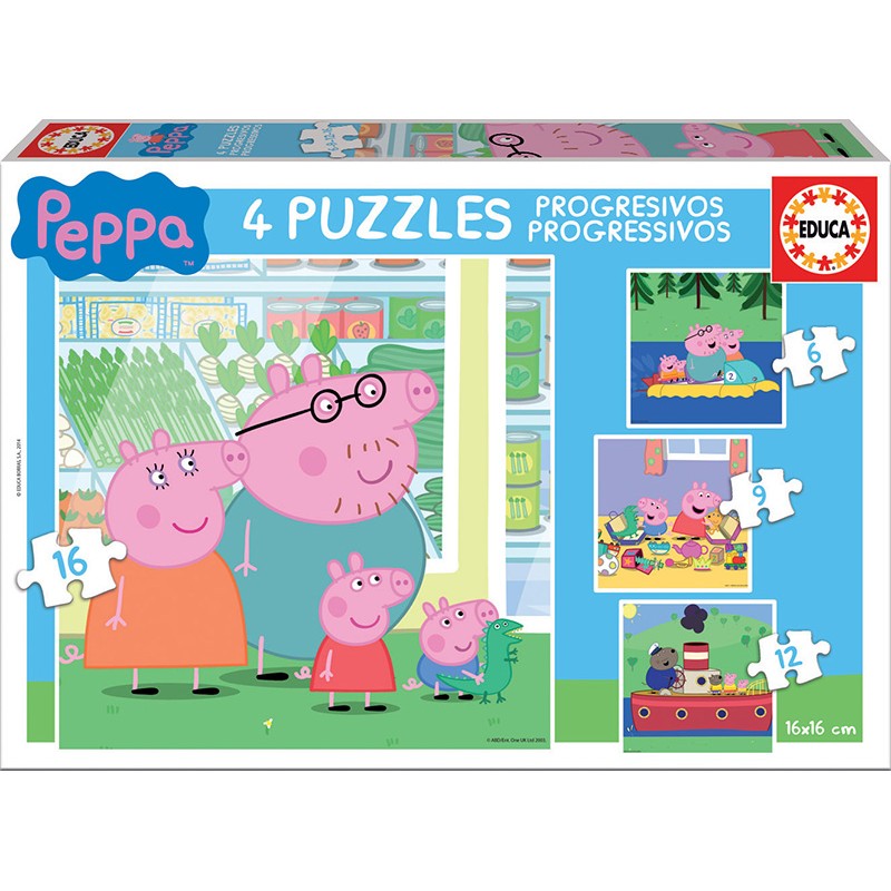 PUZZLES PROGRESIVOS PEPPA PIG 6+9+12+16